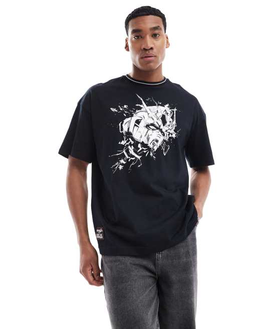 Levi's X Gundam - T-shirt coupe carrée avec imprimé sur la poitrine - Noir