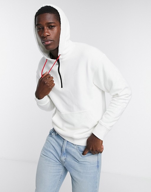 Levi's x Justin Timberlake half zip hoodie in white