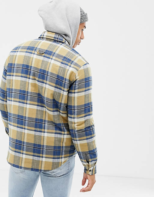 Levi's x Justin Timberlake reversible check/plain flannel overshirt jacket  in yellow/navy | ASOS