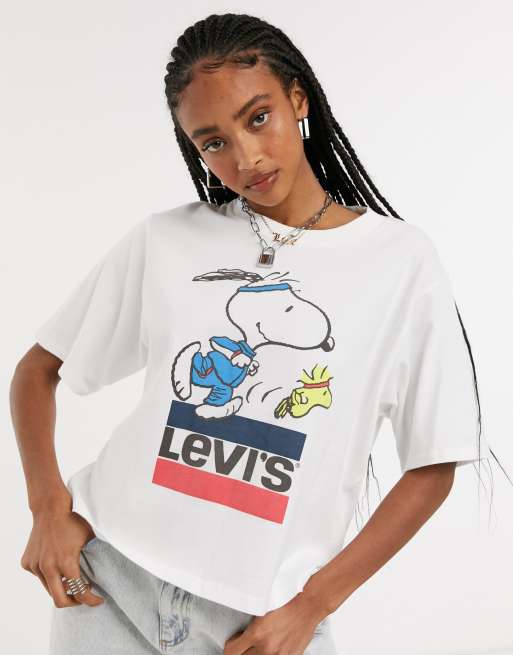 Levi s x Peanuts graphic boxy t shirt in white