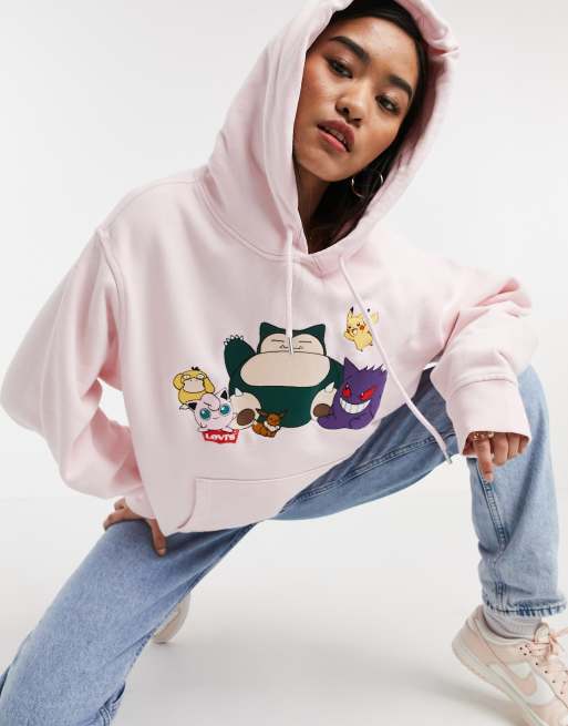 Levi's X Pokemon oversized character hoodie in pink | ASOS