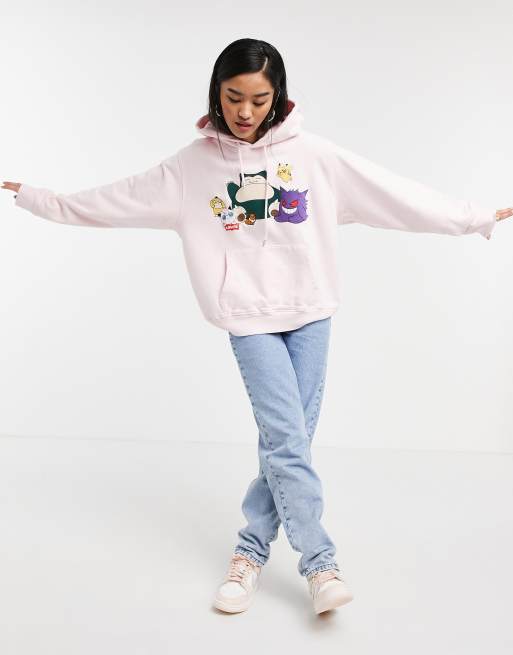 Levi's X Pokemon oversized character hoodie in pink | ASOS