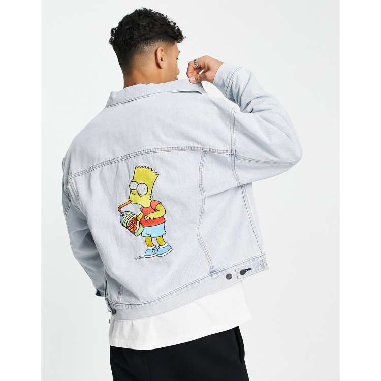 Levi's x Simpsons capsule denim trucker jacket with bart backprint