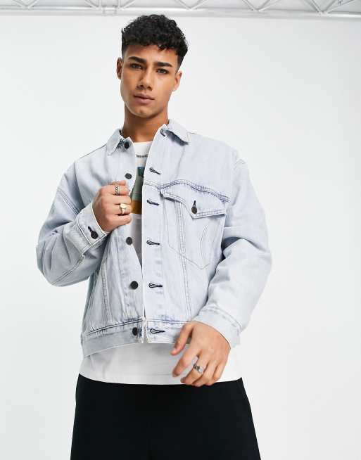 Levi's x Simpsons capsule denim trucker jacket with bart backprint in blue  | ASOS