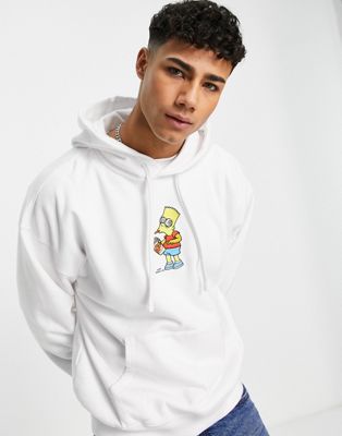 Levi's x Simpsons capsule hoodie with bart chest print in white - ASOS Price Checker