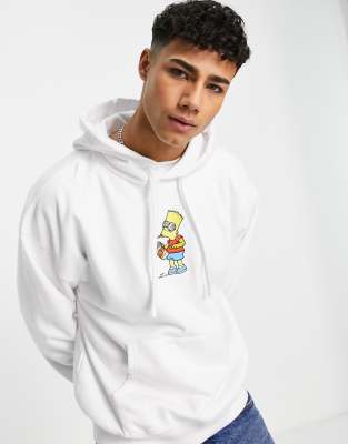 Levi's x Simpsons capsule hoodie with bart chest print in white | ASOS