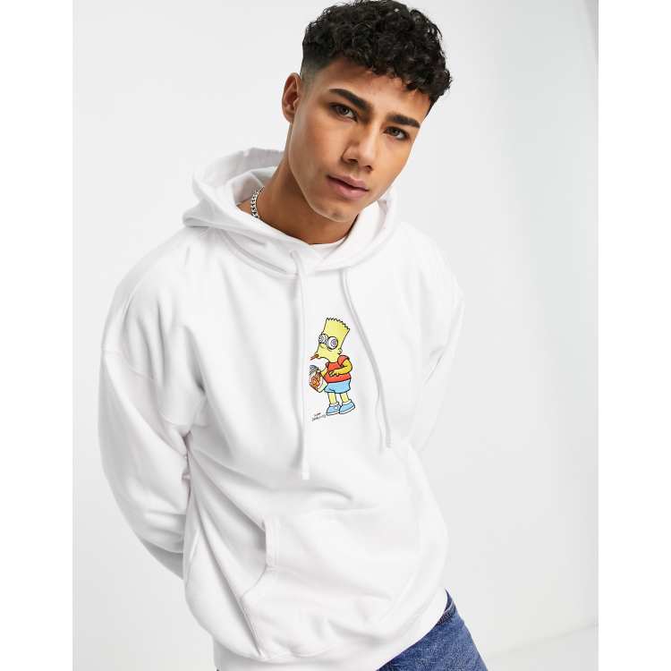 Levi s x Simpsons capsule hoodie with bart chest print in white ASOS