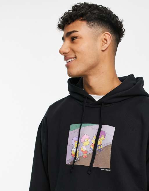 Levi's x Simpsons capsule hoodie with wigs chest print in black | ASOS