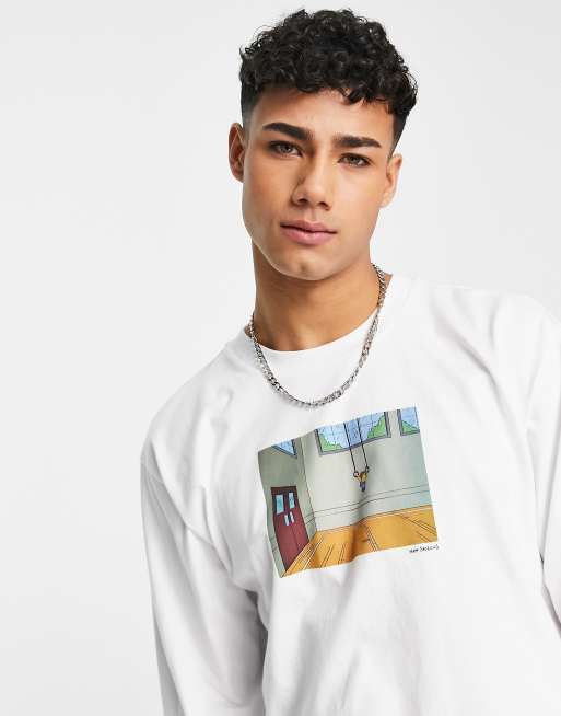 Levi's x Simpsons – Capsule – Langärmliges Shirt in Weiß mit <em>Millhouse</em>-Print