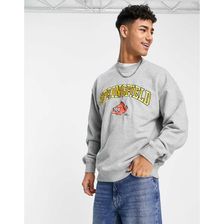 Levi s x Simpsons capsule sweatshirt with Springfield chest print in gray