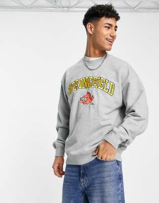 Levi's x Simpsons capsule sweatshirt with springfield chest print in grey