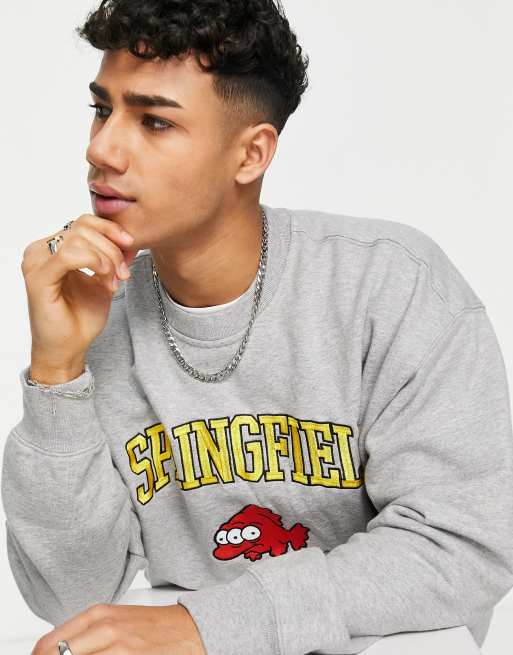 Levi's x Simpsons capsule sweatshirt with springfield chest print in grey |  ASOS