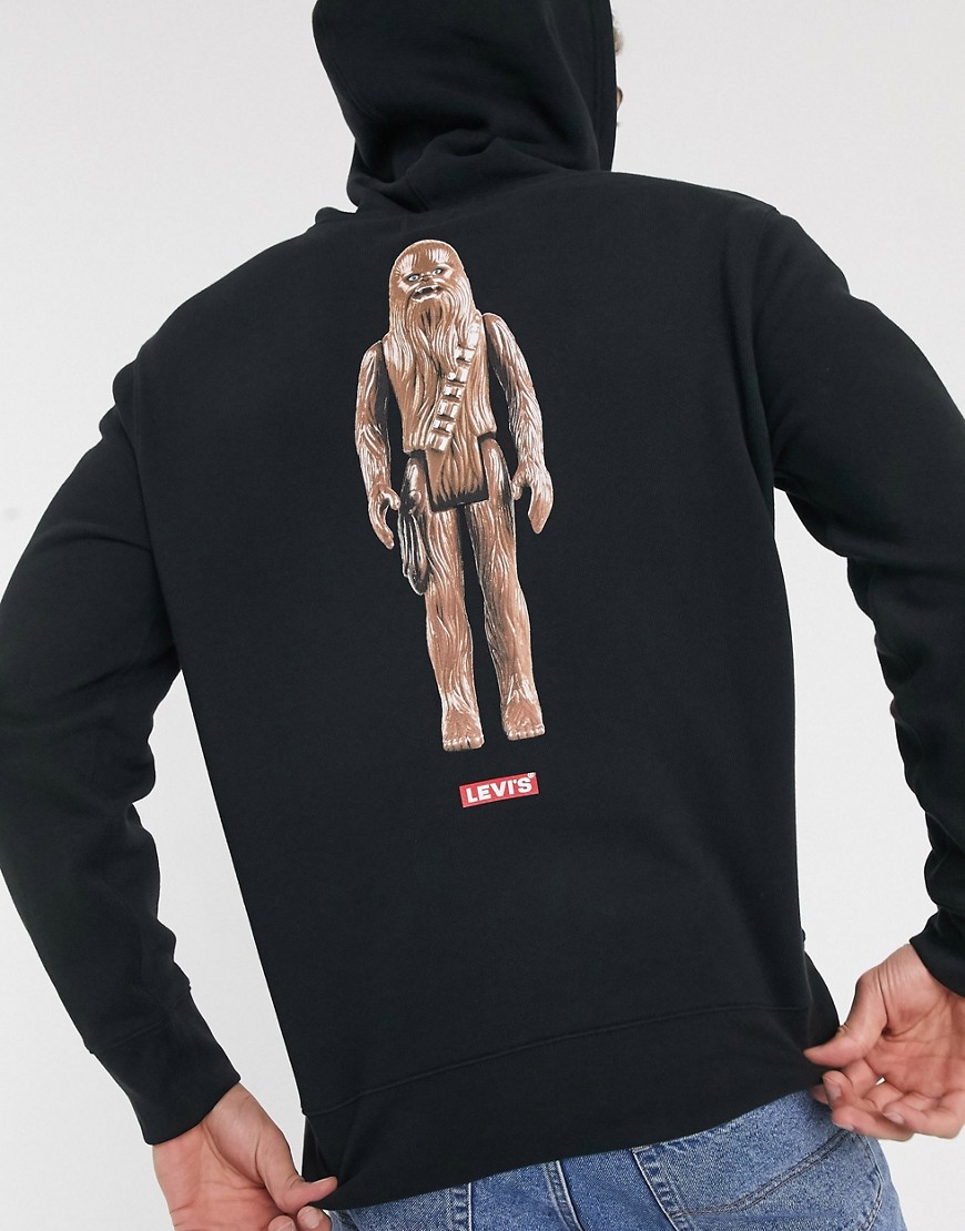 Levi's x Star Wars - Chewbacca - Felpa con cappuccio con stampa sulle maniche e sul retro nera-Nero