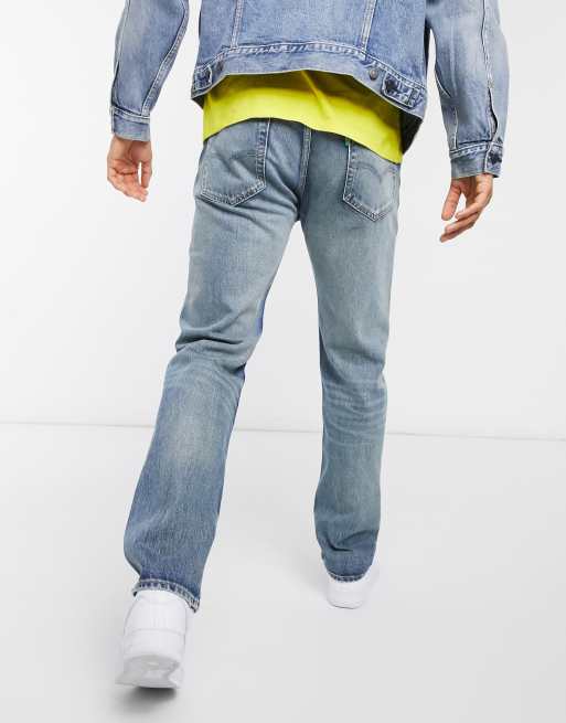Levi s x Super Mario 501 93 straight fit selvedge jeans in distressed vintage wash