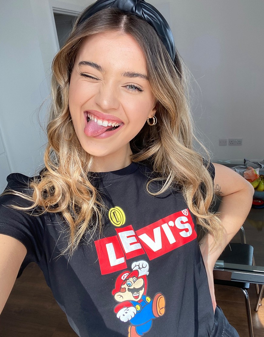 Levi's X Super Mario – Perfect – Svart t-shirt