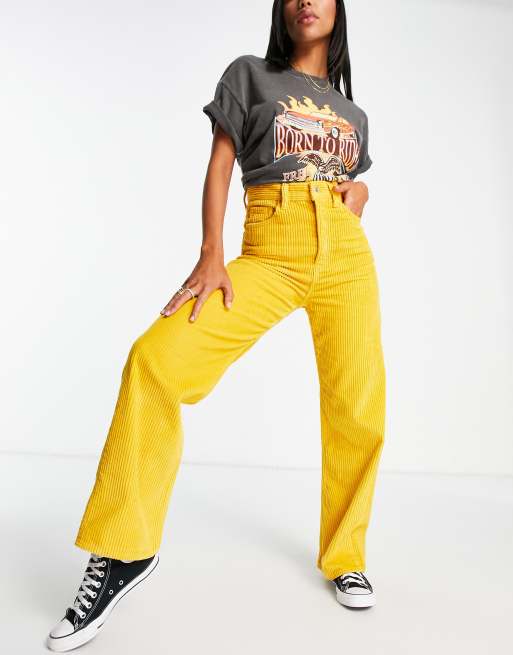 Levi's x The Simpsons high loose cord pants in yellow | ASOS