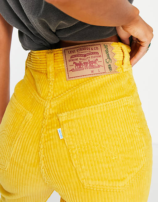 Levi's x The Simpsons high rise loose cord pants in yellow | ASOS