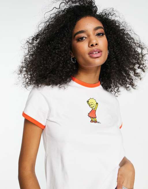 Levi's x The Simpsons lisa red ringer t-shirt in white | ASOS