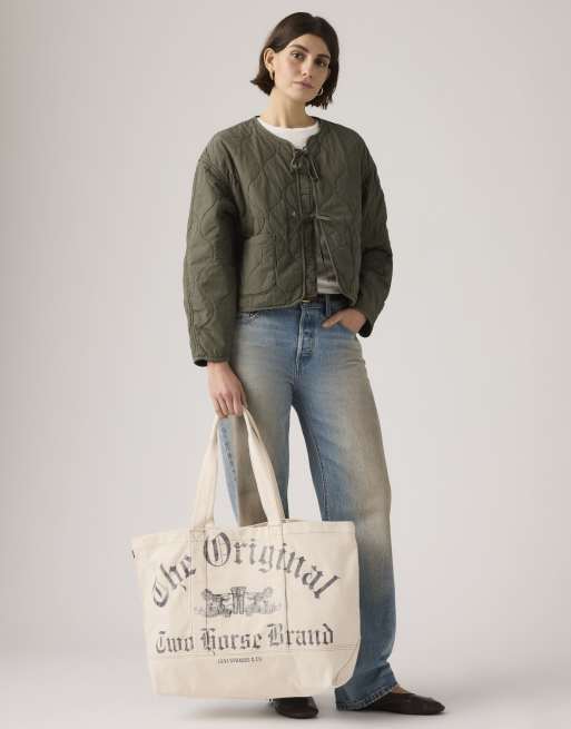 Levi's Xl graphic tote bag in white, 4 of 4