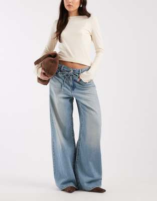 XL - Jean droit ample - Bleu clair délavé W27 L31