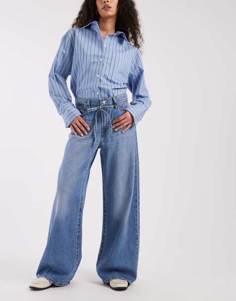 Levi's - XL - Jeans dritti allacciati in vita blu medio - view 1