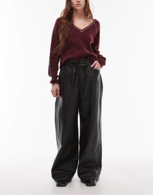 Thumbnail - Levi's - XL - Kunstleder-Jeans in Schwarz mit lockerem, geradem Schnitt