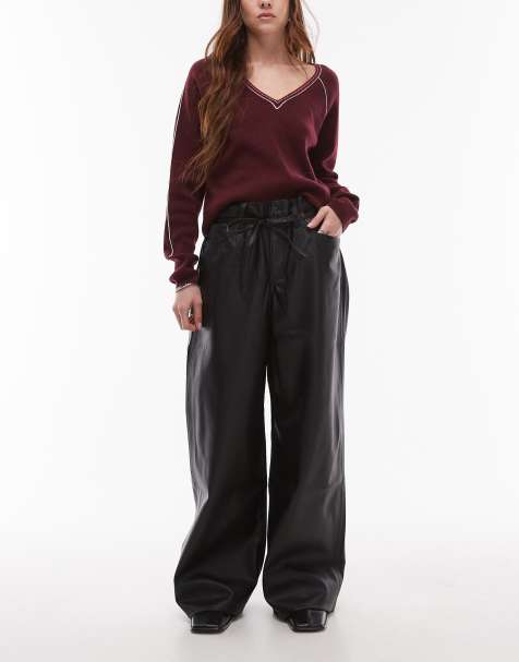 Levi's – XL – Kunstleder-Jeans in Schwarz mit lockerem, geradem Schnitt - view 1