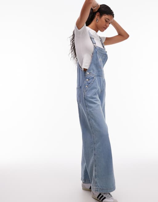 Levi's – XL – Ljusblå, tvättade hängselbyxor, 2 av 4