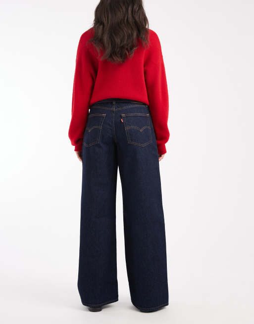 Levi's - XL - Løstsiddende mørkeblå jeans med lige ben , 3 af 5