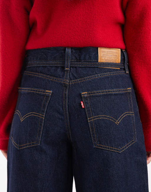 Levi's - XL - Løstsiddende mørkeblå jeans med lige ben , 5 af 5