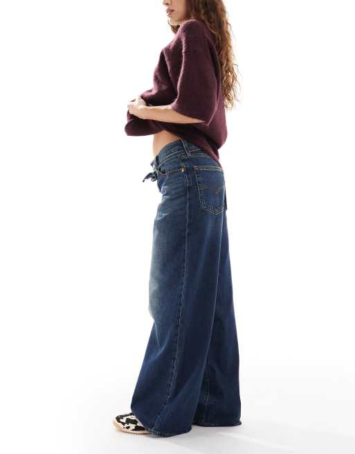 Levi's - XL - Rechte jeans met losse pijpen in blauw met wassing, 3 van 5