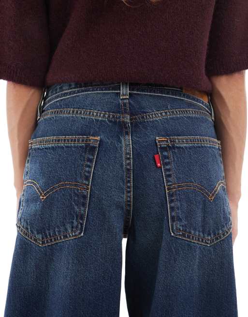 Levi's - XL - Rechte jeans met losse pijpen in blauw met wassing, 4 van 5