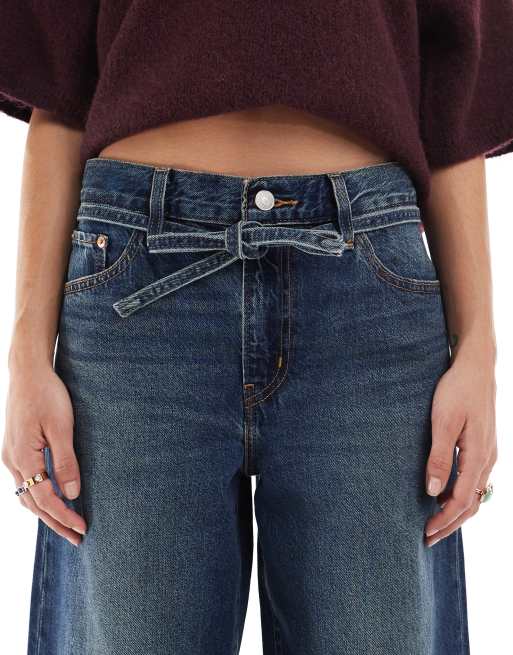 Levi's - XL - Rechte jeans met losse pijpen in blauw met wassing, 5 van 5