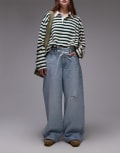 [Levi's] Levi's XL straight loose fit distressed jeans in light blue W28 L29 Light Blue