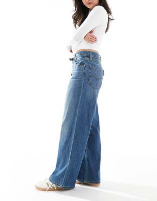 Levi's Low Loose Styled Zipper Jeans Treat Me Nice In Navy
