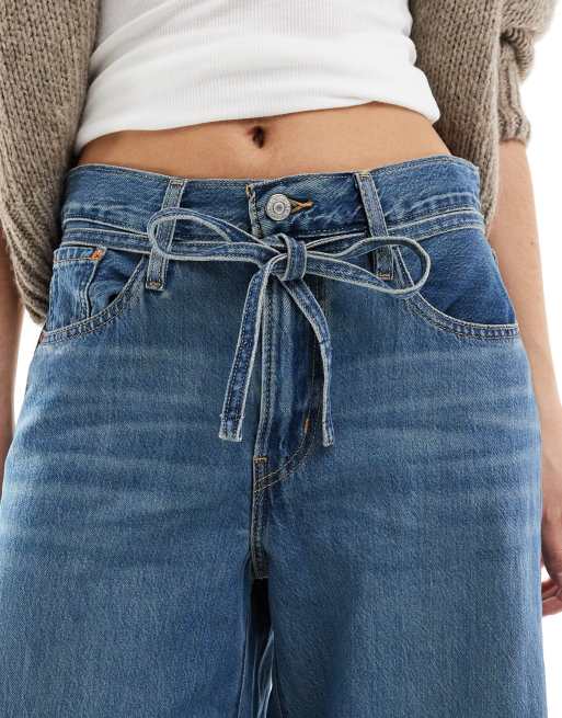 Levi's XL super wide fit jeans in mid wash blue 