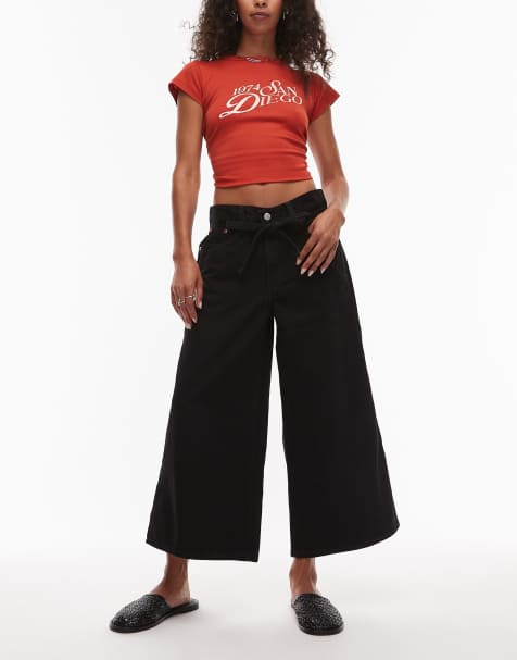 Levi's – XL – Svarta culotte-jeans med vida ben - view 1