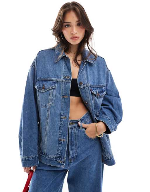 Levi's - XL - Veste camionneur en jean oversize - Bleu moyen, 2 de 4
