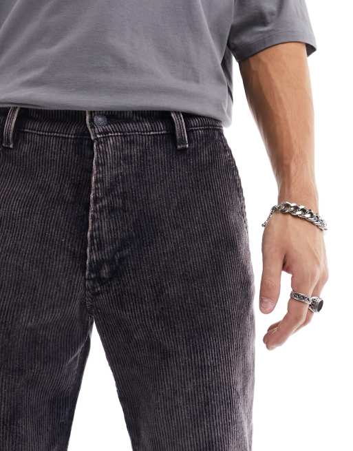 Levi's - XX Authentic - Forvaskede sorte fløjlsbukser med lige ben, 2 af 5
