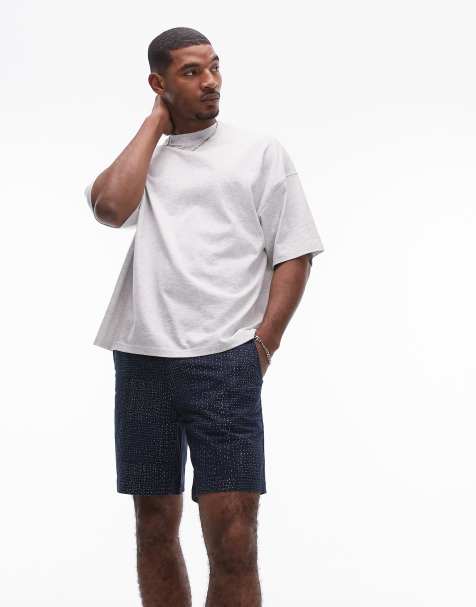 Levi's – XX Authentic – Marinblå, mönstrade, avslappnade chinoshorts i twill - view 1