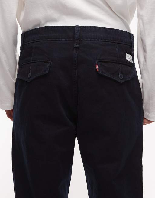 Levi's - XX Authentic - Ruimvallende chino van keperstof in marineblauw, 4 van 5