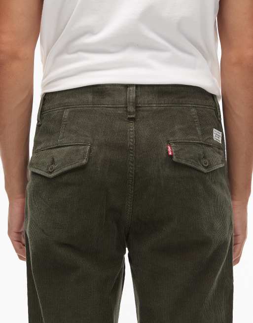 Levi's - XX Authentic - Ruimvallende wijde chinobroek van corduroy in donkergroen, 4 van 5