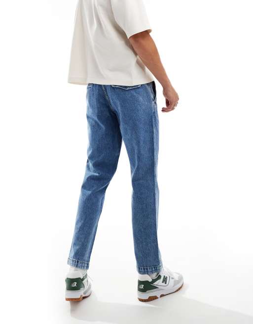 Levi's XX authentic straight denim pleated chinos in mid blue, 3 of 5