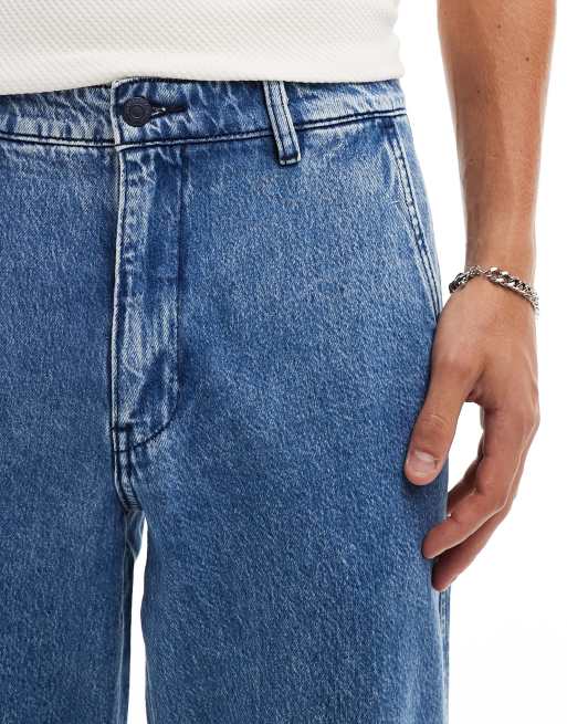 Levi's XX authentic straight denim pleated chinos in mid blue, 4 of 5