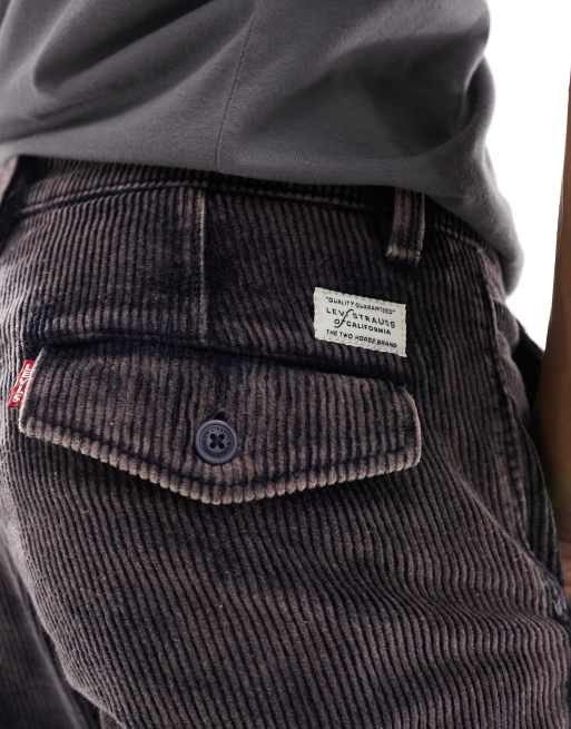 Levi's – XX Authentic – Sztruksowe spodnie o prostym kroju w spranym czarnym kolorze, 4 z 5
