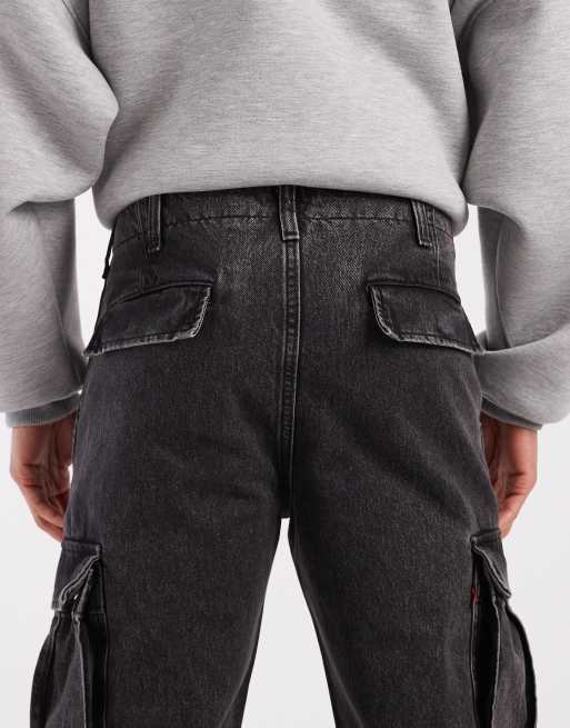 Levi's XX cargo straight fit jeans in black, 4 of 5