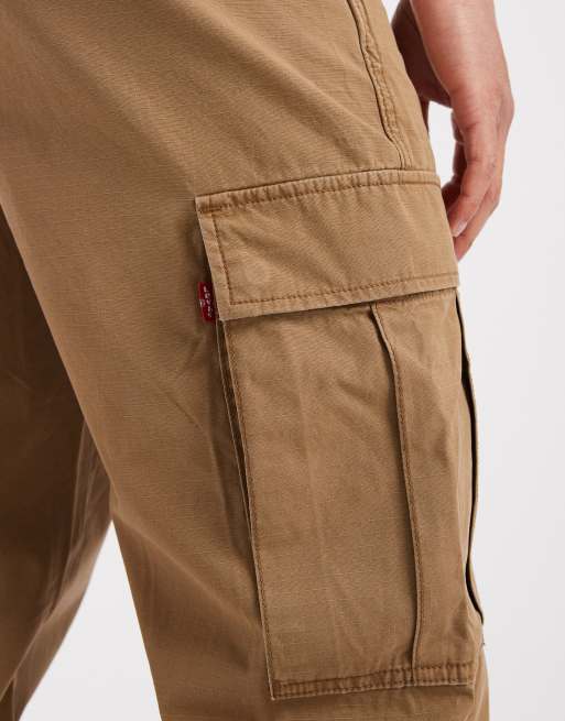 Levi's xx cargo straight trousers in tan, 5 of 5