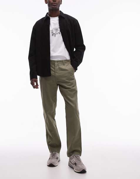 Levi's XX Chino Authentic relaxed garment dye twill trousers in mid green - view 1