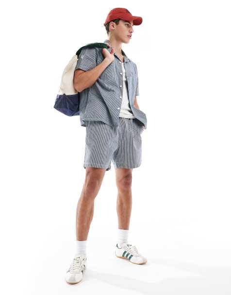 Levi's XX Chino Bay drawstring stripe twill shorts in mid blue co-ord - view 1