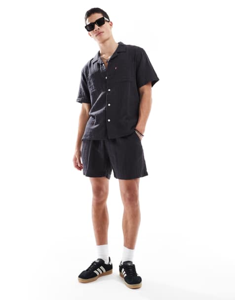 Levi's - XX Chino Bay - Pantaloncini chino in seersucker neri con coulisse in coordinato - view 1